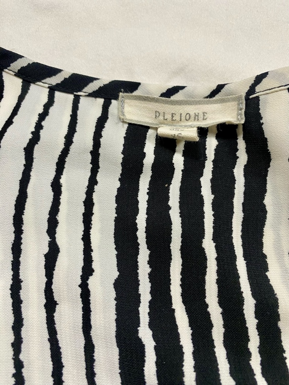 Pleione Black & White Vertical Stripe Top